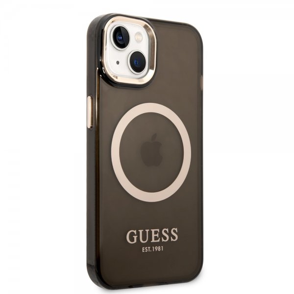 Guess iPhone 14 Plus Deksel Translucent MagSafe Svart