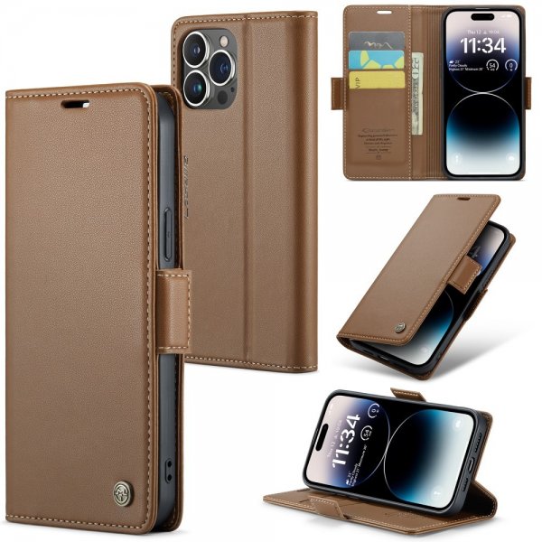 CaseMe iPhone 14 Pro Etui 023 Series Brun