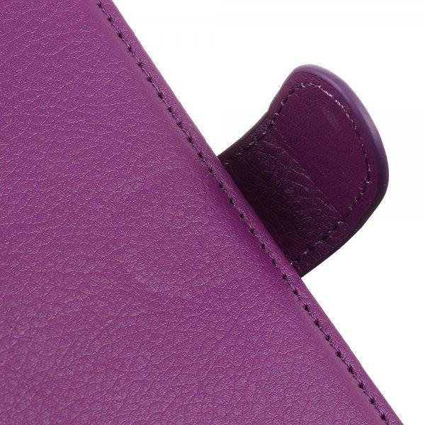 iPhone 14 Pro Etui Litchi Lilla