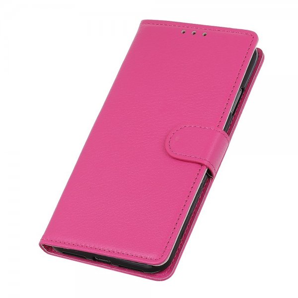 iPhone 14 Pro Etui Litchi Magenta