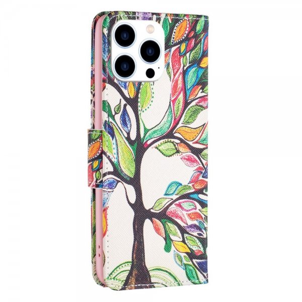 iPhone 14 Pro Etui Motiv Fargerik Tre
