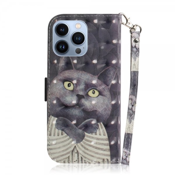 iPhone 14 Pro Etui Motiv Svart Katt