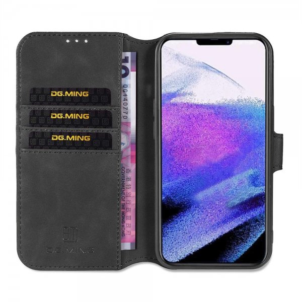 Dg.Ming iPhone 14 Pro Etui Retro Svart