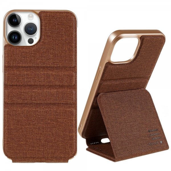 X-Level iPhone 14 Pro Max Etui Journey Series Brun