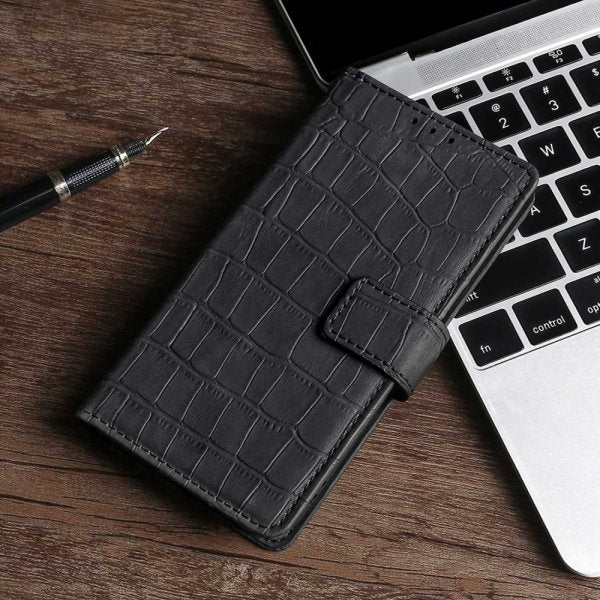 iPhone 14 Pro Max Etui Krokodillemønster Svart