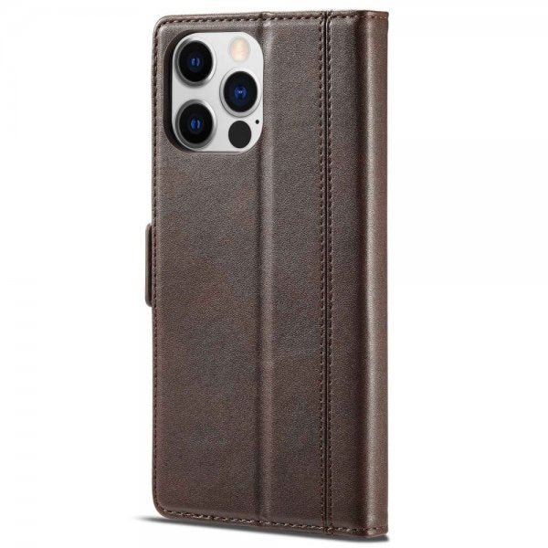 Lc.Imeeke iPhone 14 Pro Max Etui med Kortlomme Brun