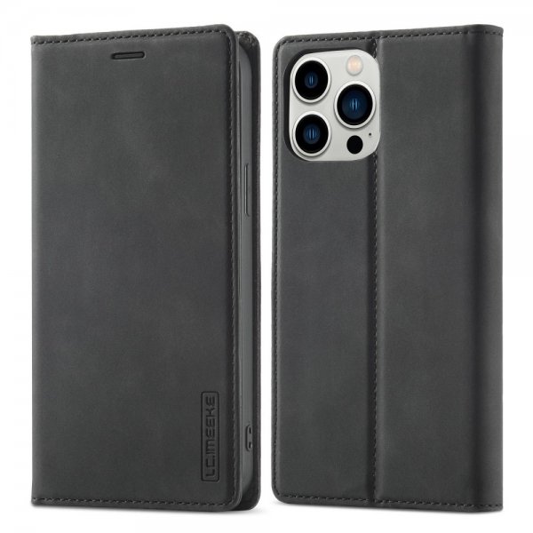 Lc.Imeeke iPhone 14 Pro Max Etui med Kortlomme flipp Svart
