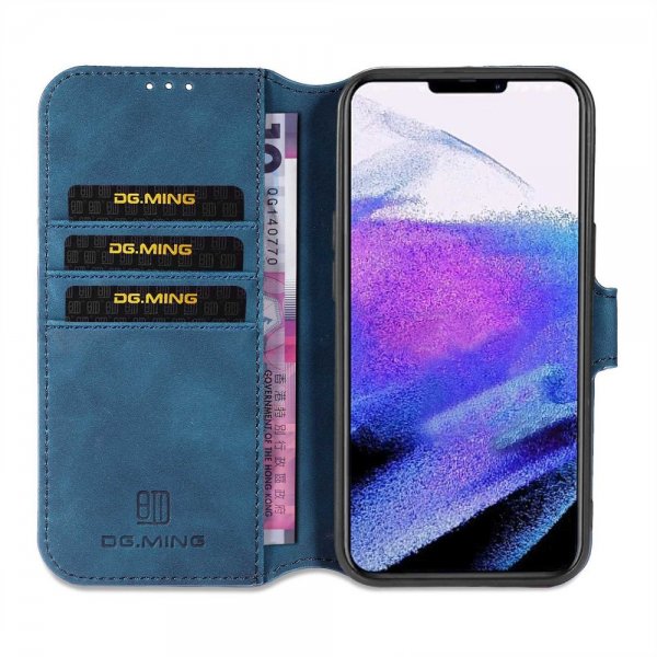 Dg.Ming iPhone 14 Pro Max Etui Retro Blå