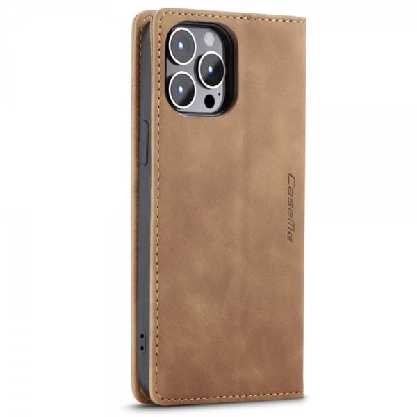 CaseMe iPhone 14 Pro Max Etui Retro Flip Brun