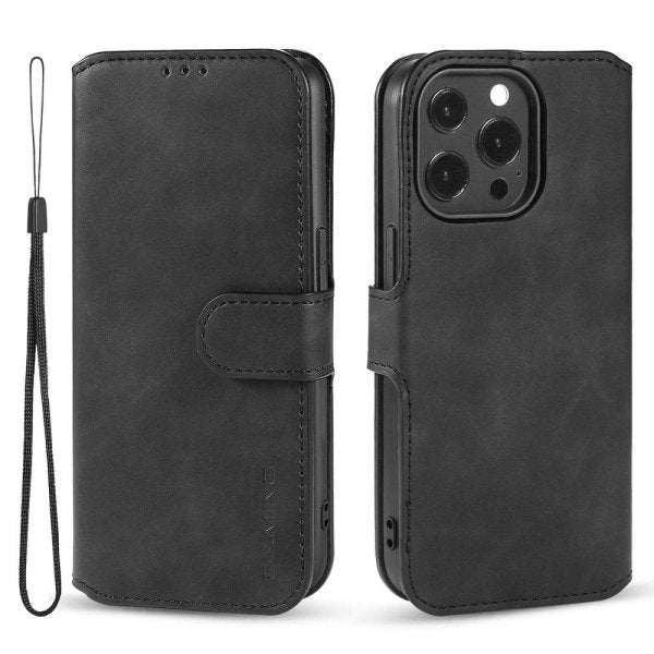 Dg.Ming iPhone 14 Pro Max Etui Retro Svart