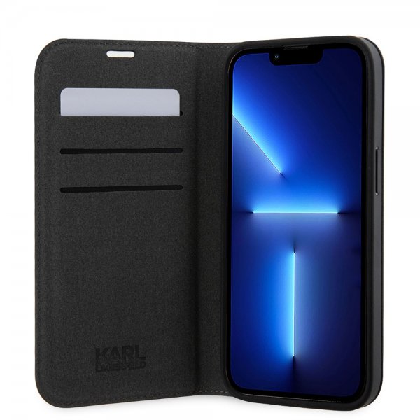 Karl Lagerfeld iPhone 14 Pro Max Etui Saffiano Monogram Svart