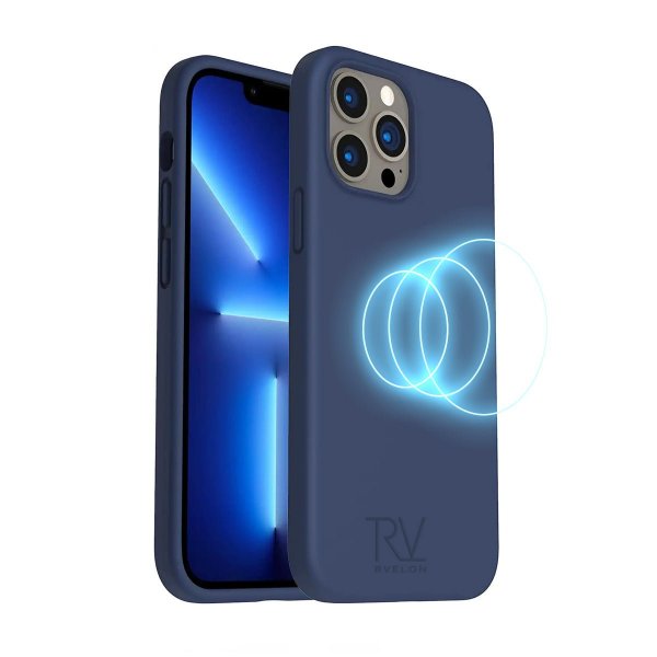 Rvelon iPhone 14 Pro Max Deksel Silikon MagSafe Blå