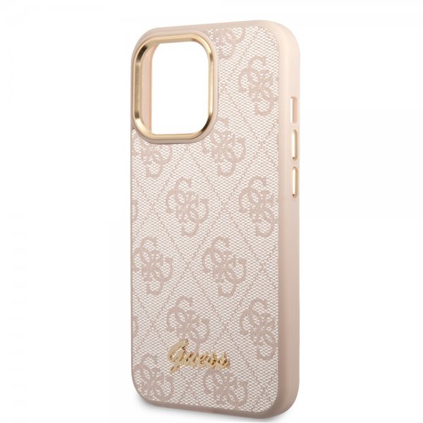 Guess iPhone 14 Pro Max Deksel 4G Logo Rosa
