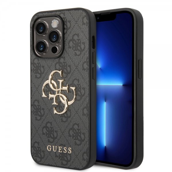 Guess iPhone 14 Pro Max Deksel Big Metal Logo Grå
