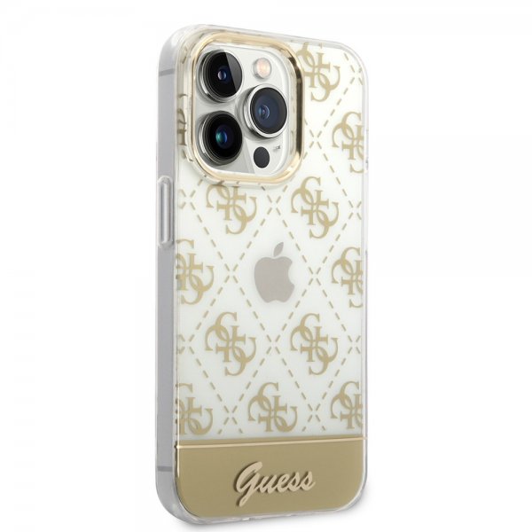Guess iPhone 14 Pro Max Deksel Bottom Stripe Script Logo Gull