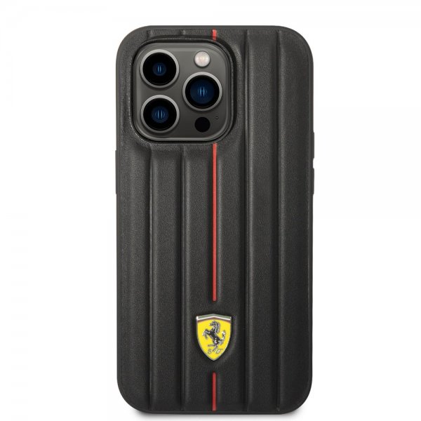 Ferrari iPhone 14 Pro Max Deksel Embossed Stripes Rød