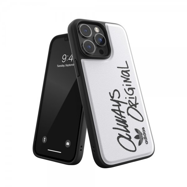 Adidas iPhone 14 Pro Max Deksel Inlay Embroidery Case Hvit Svart