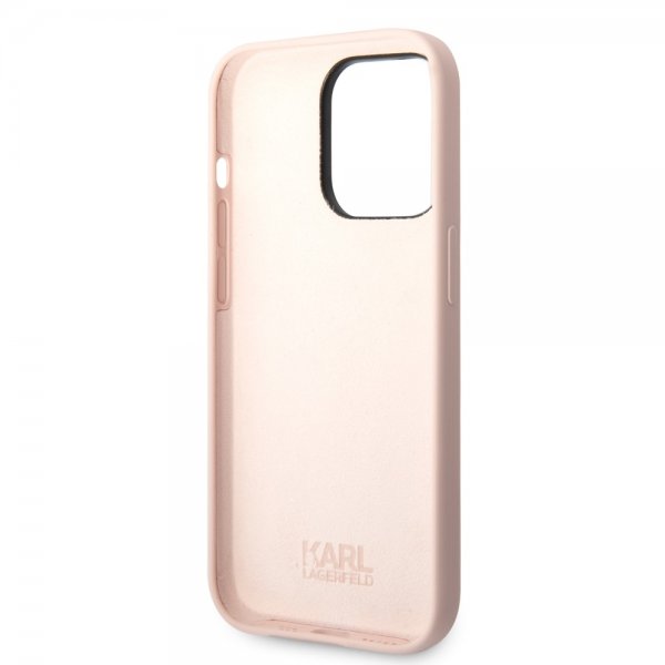 Karl Lagerfeld iPhone 14 Pro Max Deksel Liquid Silicone Karl Rosa