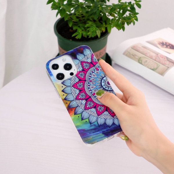 iPhone 14 Pro Max Deksel Motiv Blå Mandala