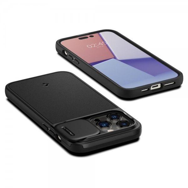 Spigen iPhone 14 Pro Max Deksel Optik Armor MagFit Svart