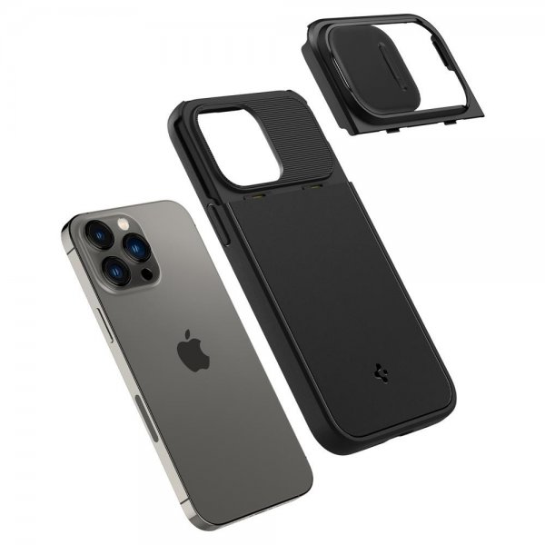 Spigen iPhone 14 Pro Max Deksel Optik Armor MagFit Svart