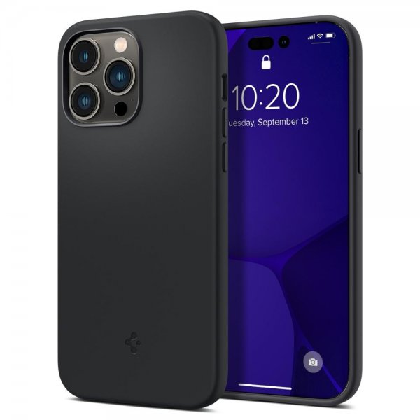 Spigen iPhone 14 Pro Max Deksel Silicone Fit MagFit Svart