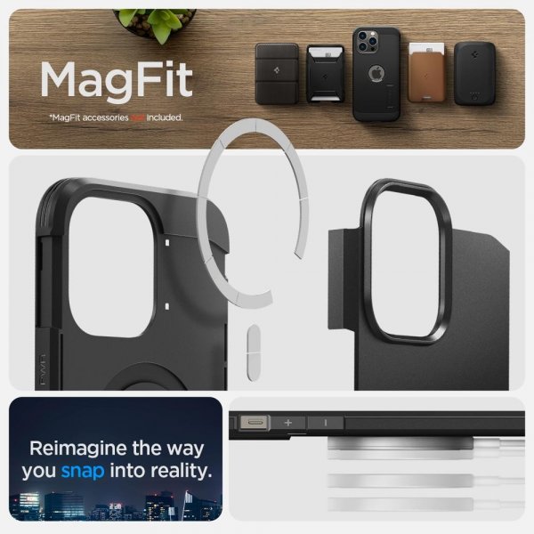 Spigen iPhone 14 Pro Max Deksel Tough Armor MagFit Svart