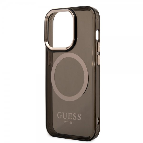 Guess iPhone 14 Pro Max Deksel Translucent MagSafe Svart
