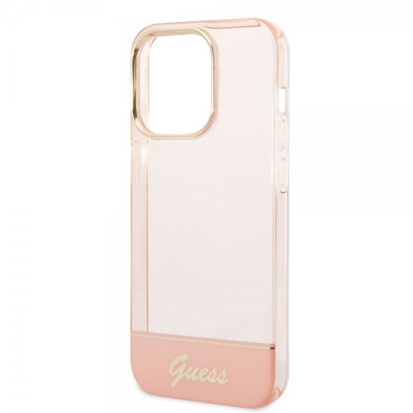 Guess iPhone 14 Pro Max Deksel Translucent Rosa