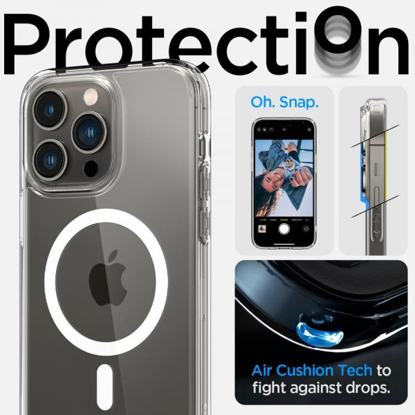 Spigen iPhone 14 Pro Max Deksel Ultra Hybrid MagFit Hvit