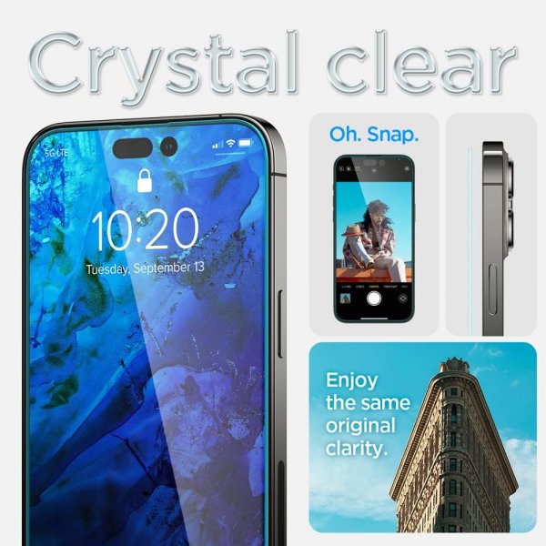 Spigen iPhone 14 Pro Max Skjermbeskytter GLAS.tR EZ Fit 2-pakning