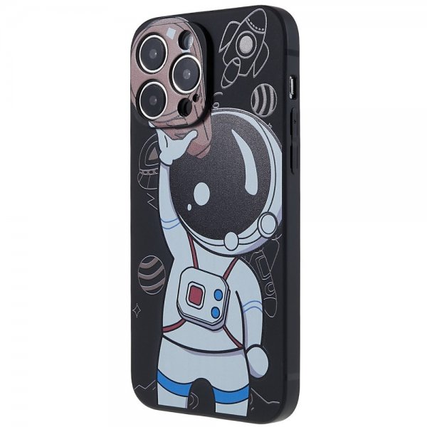 iPhone 14 Pro Deksel Astronaut Svart Brun