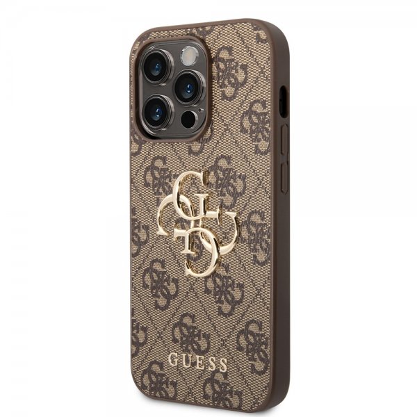 Guess iPhone 14 Pro Deksel Big Metal Logo Brun