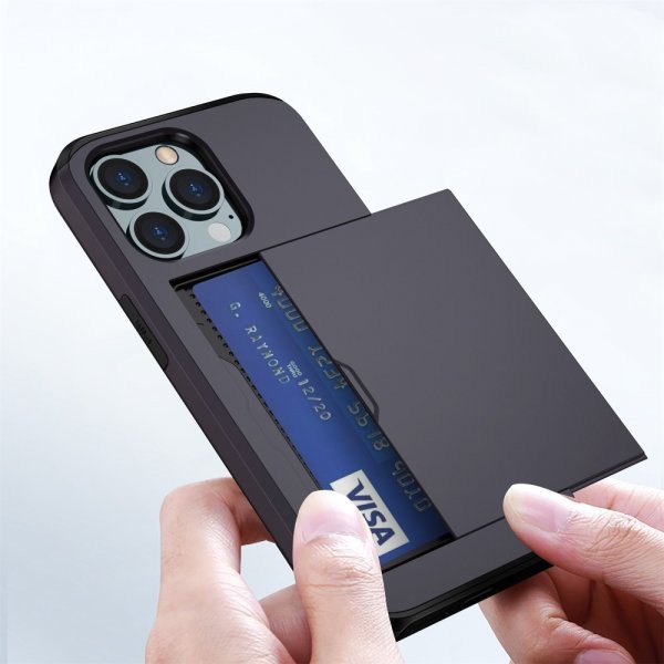 iPhone 14 Pro Deksel Card Slide Svart