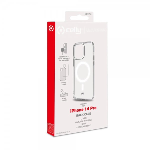 Celly iPhone 14 Pro Deksel GELSKINMAG MagSafe Transparent