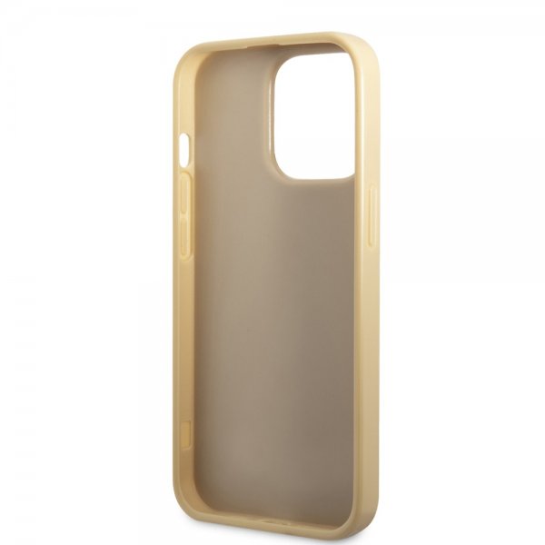 Guess iPhone 14 Pro Deksel Glitter Flakes Metal Logo Gull