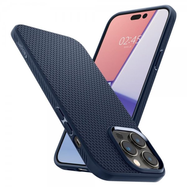 Spigen iPhone 14 Pro Deksel Liquid Air Navy Blue