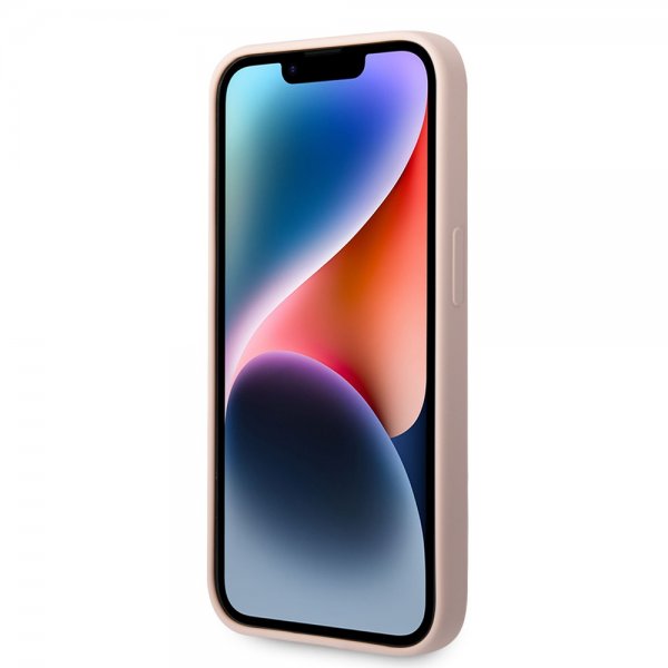 Karl Lagerfeld iPhone 14 Pro Deksel Liquid Silicone Karl MagSafe Rosa