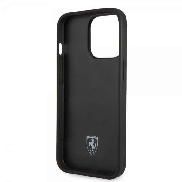 Ferrari iPhone 14 Pro Deksel Logo Perforert Rød