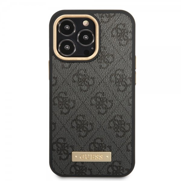 Guess iPhone 14 Pro Deksel Metal Plate Logo MagSafe Svart