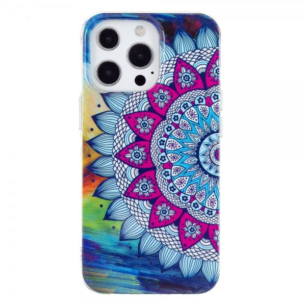 iPhone 14 Pro Deksel Motiv Blå Mandala