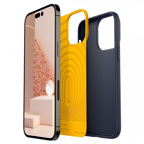 Caseology iPhone 14 Pro Deksel Skjermbeskytter Nano Pop 360 Blueberry Navy