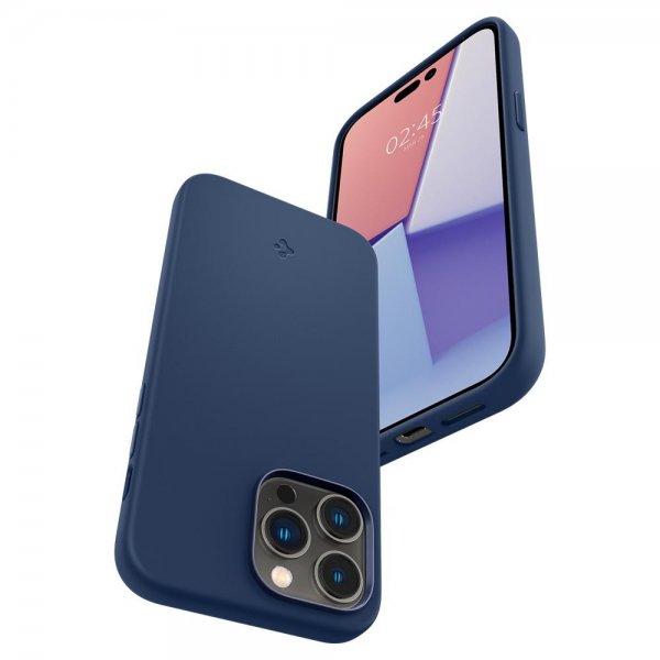 Spigen iPhone 14 Pro Deksel Silicone Fit MagFit Navy Blue