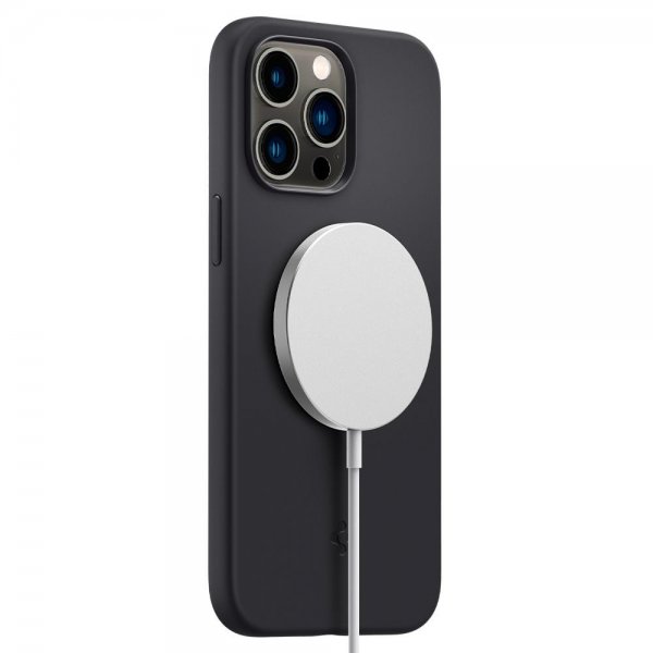 Spigen iPhone 14 Pro Deksel Silicone Fit MagFit Svart