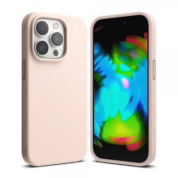 Ringke iPhone 14 Pro Deksel Silikoni Pink Sand