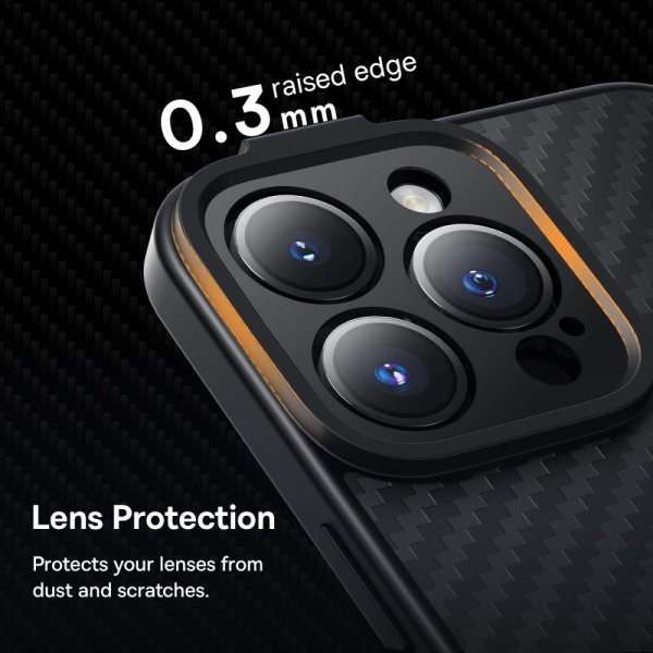 Baseus iPhone 14 Pro Deksel Synthetic Fiber MagSafe Svart
