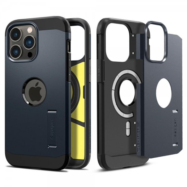 Spigen iPhone 14 Pro Deksel Tough Armor MagFit Metal Slate