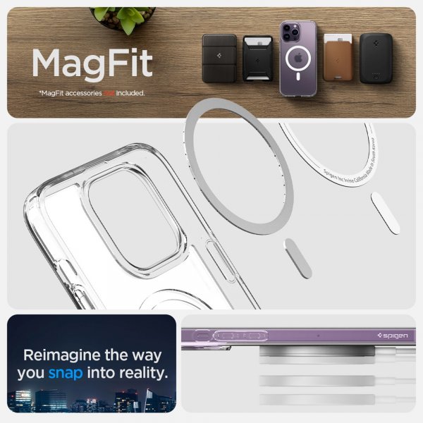 Spigen iPhone 14 Pro Deksel Ultra Hybrid MagFit Frost Clear