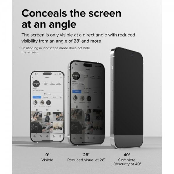 Ringke iPhone 14 Pro Skjermbeskytter Privacy Glass