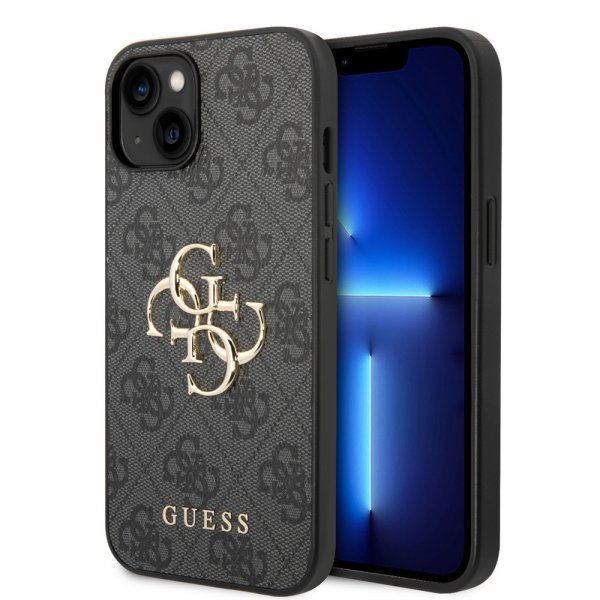 Guess iPhone 14 Deksel Big Metal Logo Grå